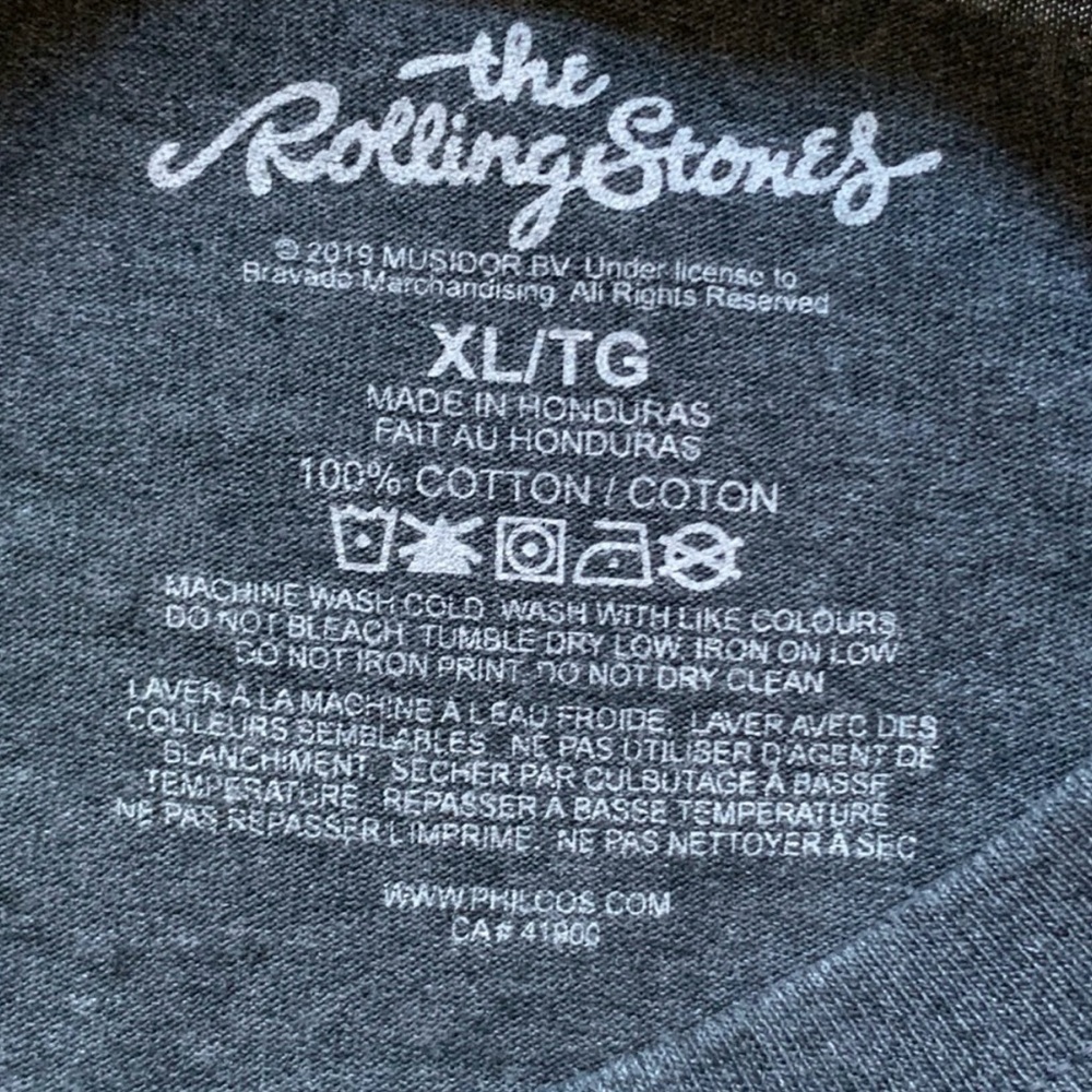 NEW Rolling Stones Sticky Fingers Grey Graphic T Shirt Size XL Rocker Chic - Picture 5 of 6